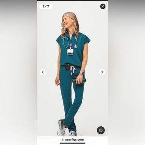 Figs Caribbean Blue Scrubs - popular Rafaela oversized Top with joggers